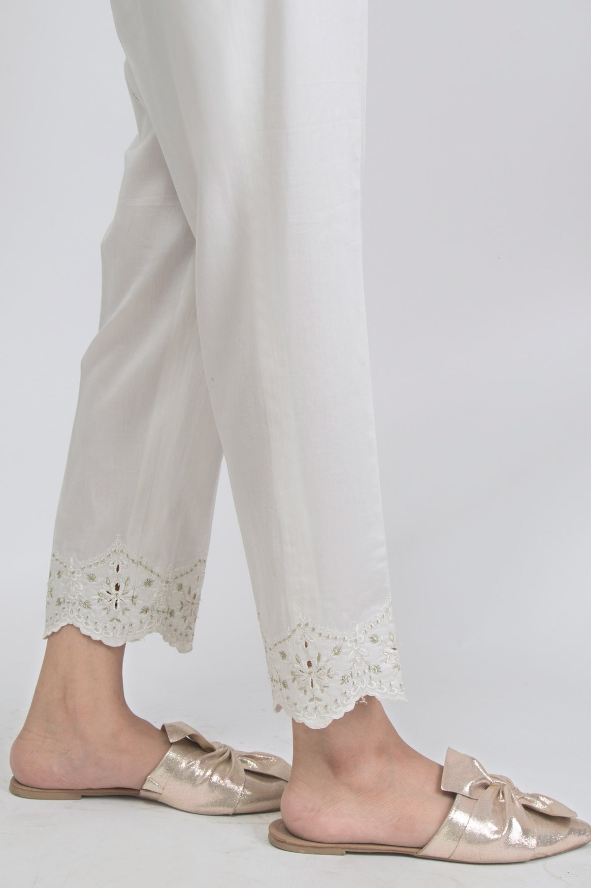 Embroidered Pants Satin