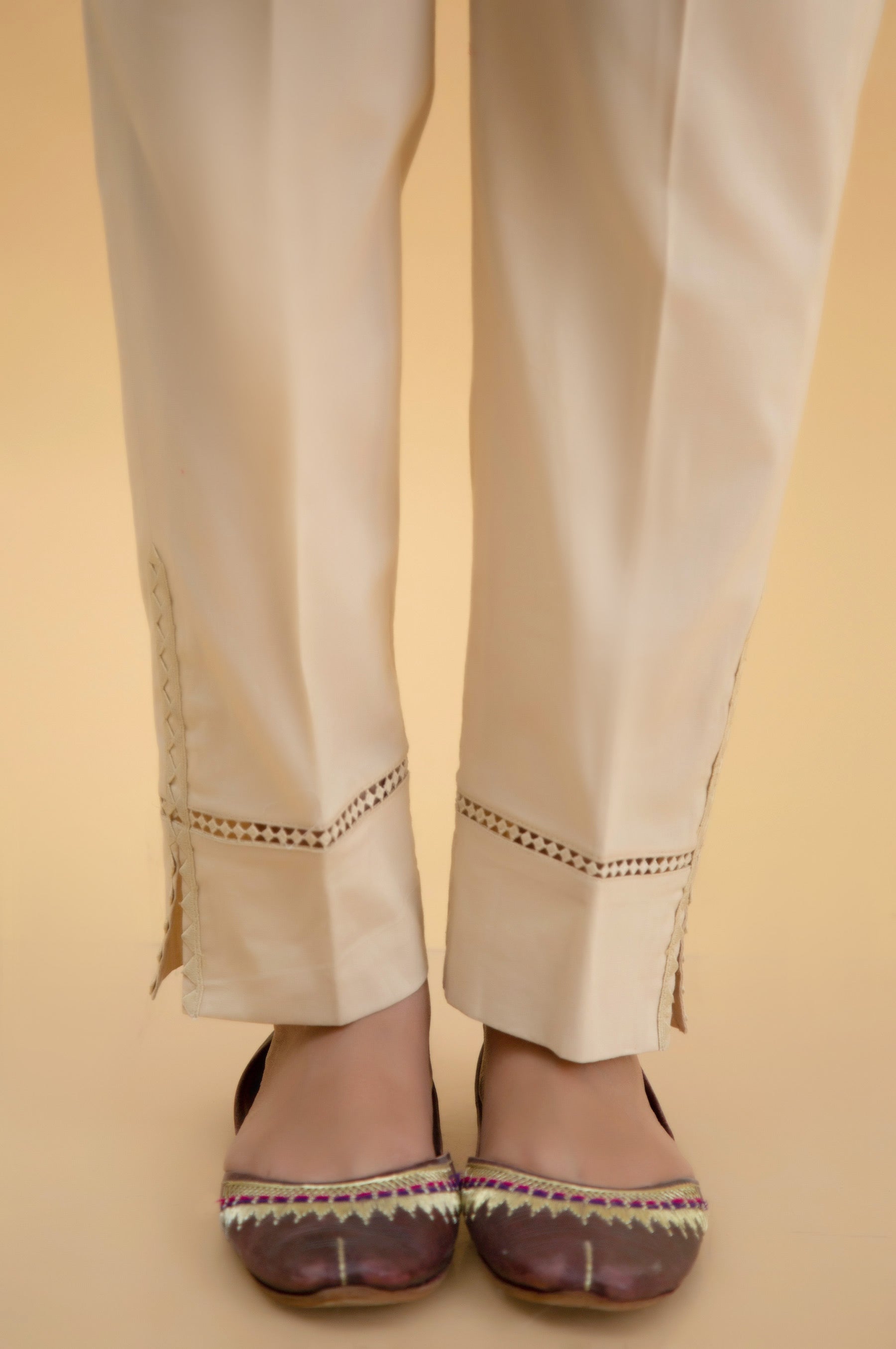 White Raw Silk Trouser/Pants with Embroidery, Made in Pakistan, FREE  shipping | eBay