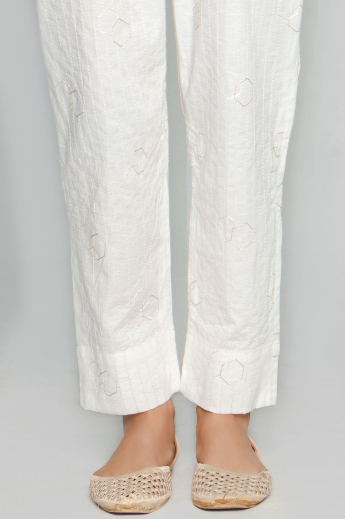 Embroidered Cigarette Pants