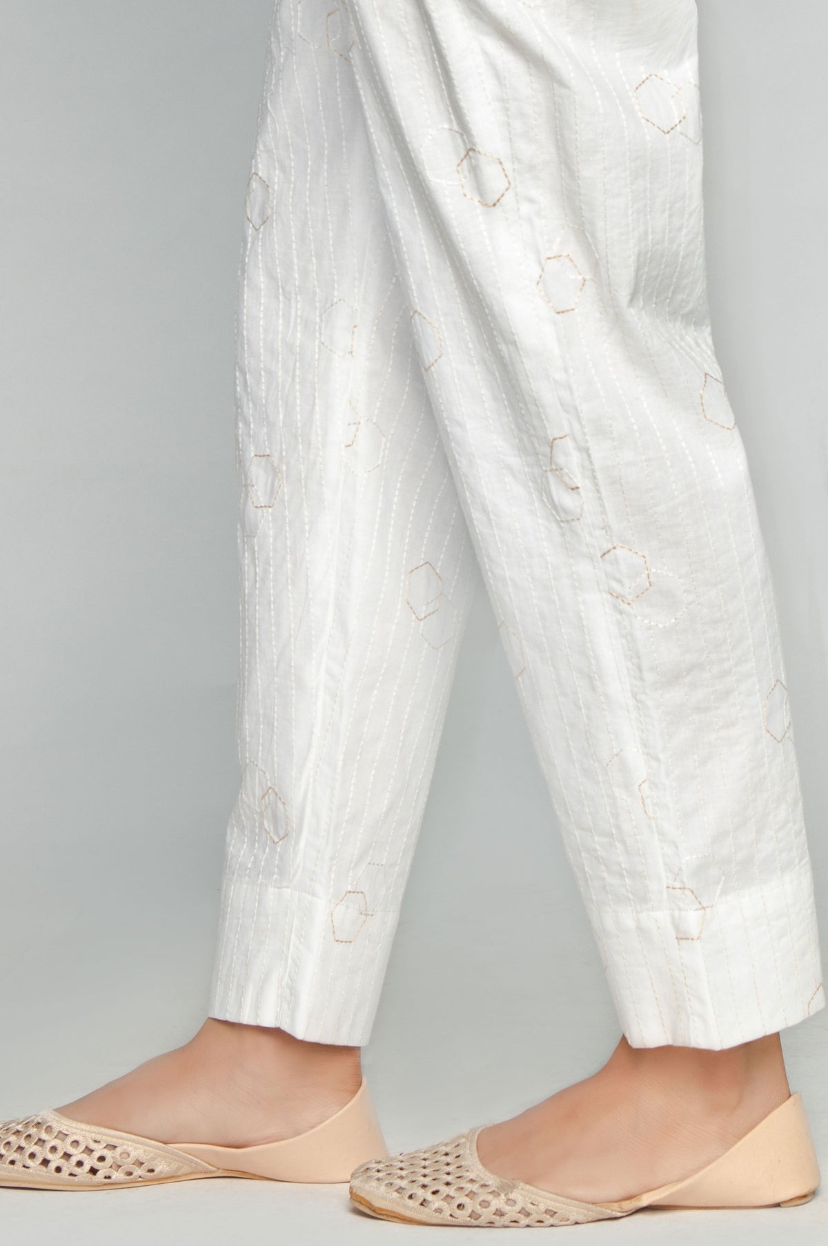 Embroidered Cigarette Pants