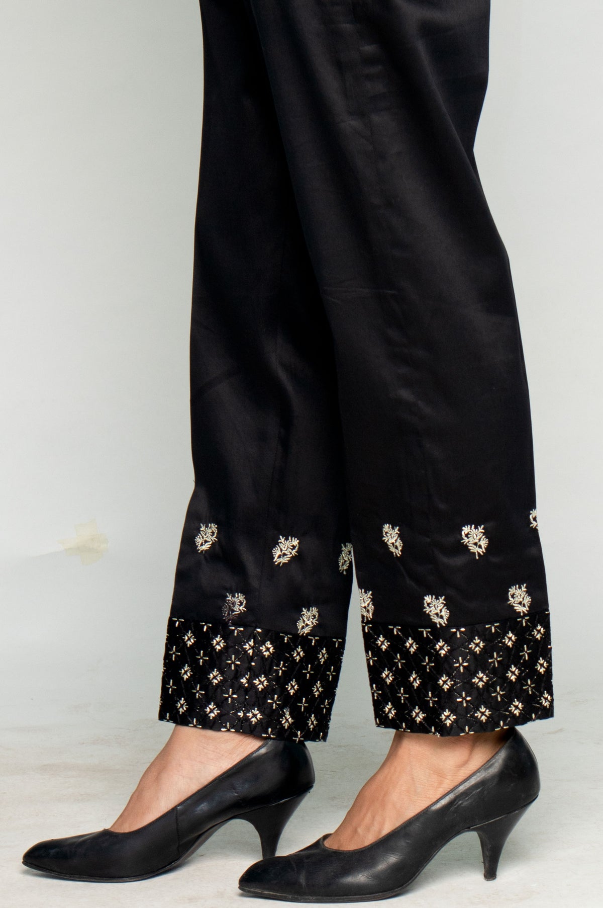Embroidered Cigarette Pants