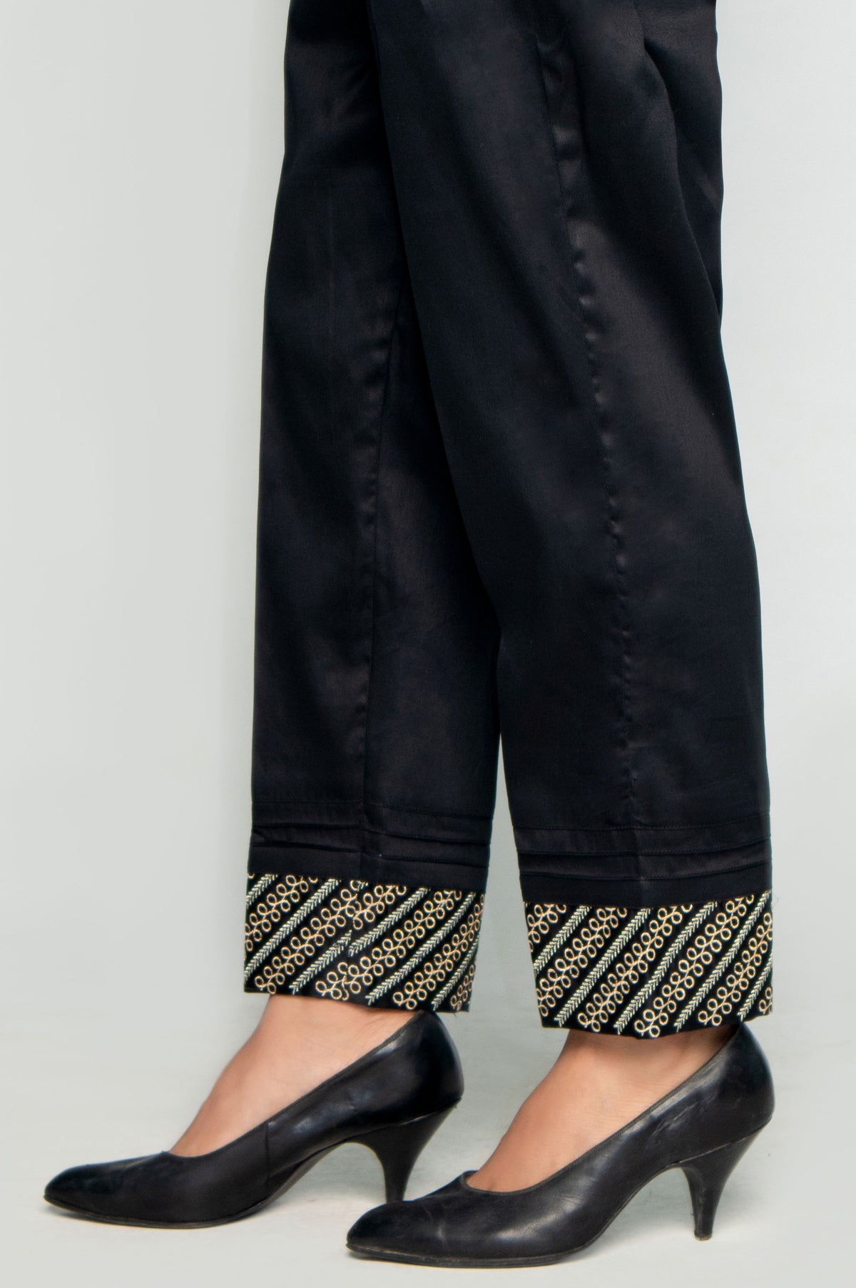 Embroidered Cigarette Pants