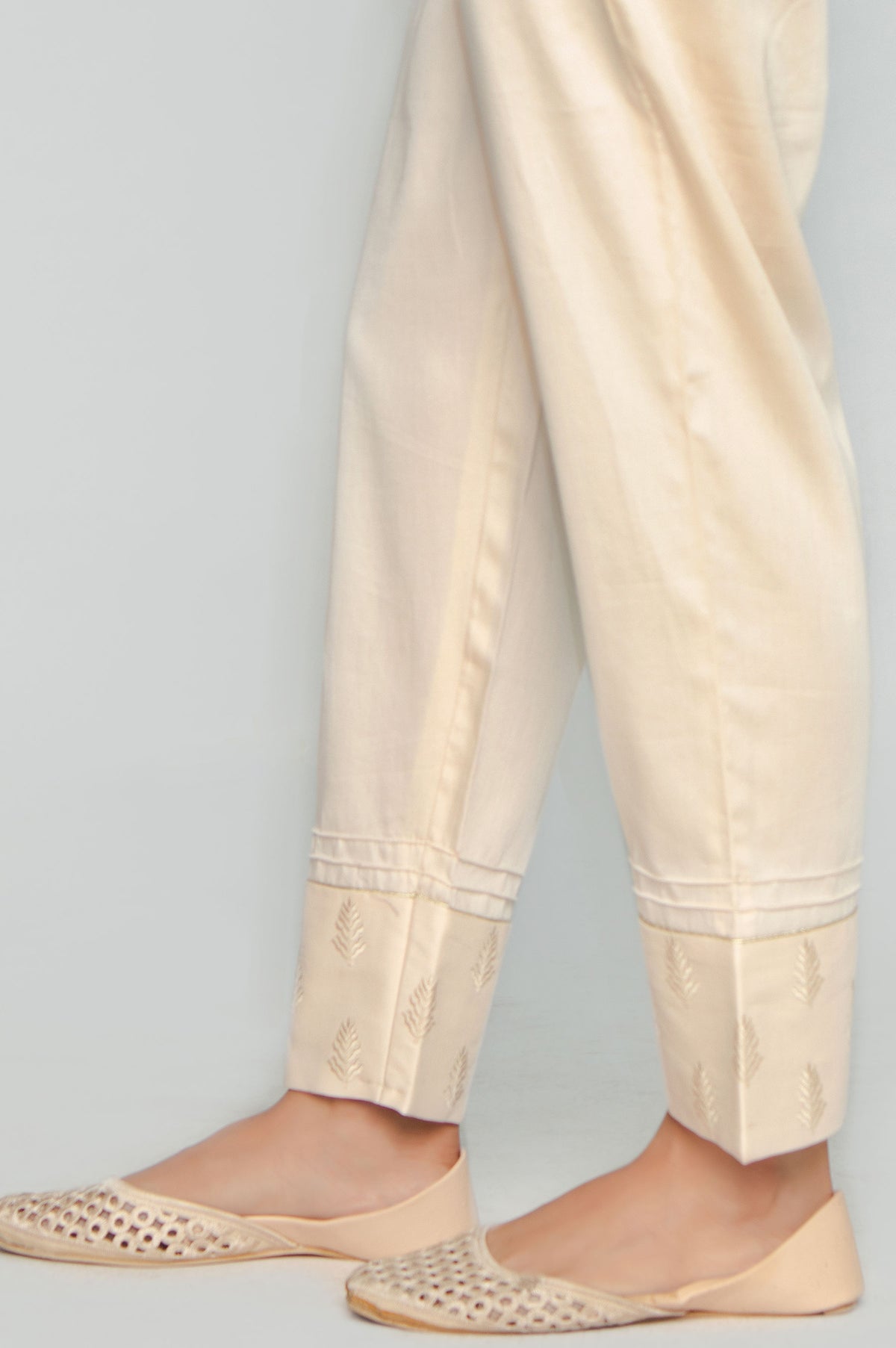 Embroidered Cigarette Pants