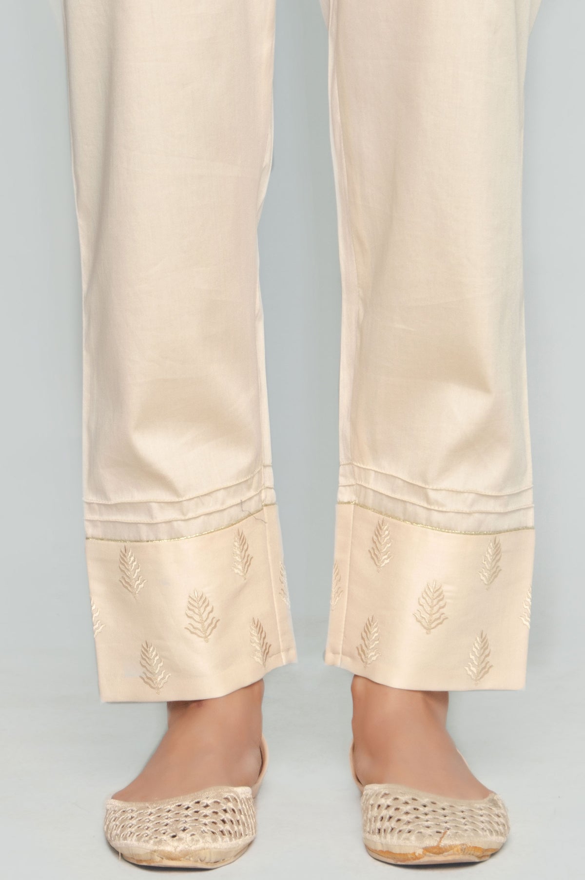Embroidered Cigarette Pants