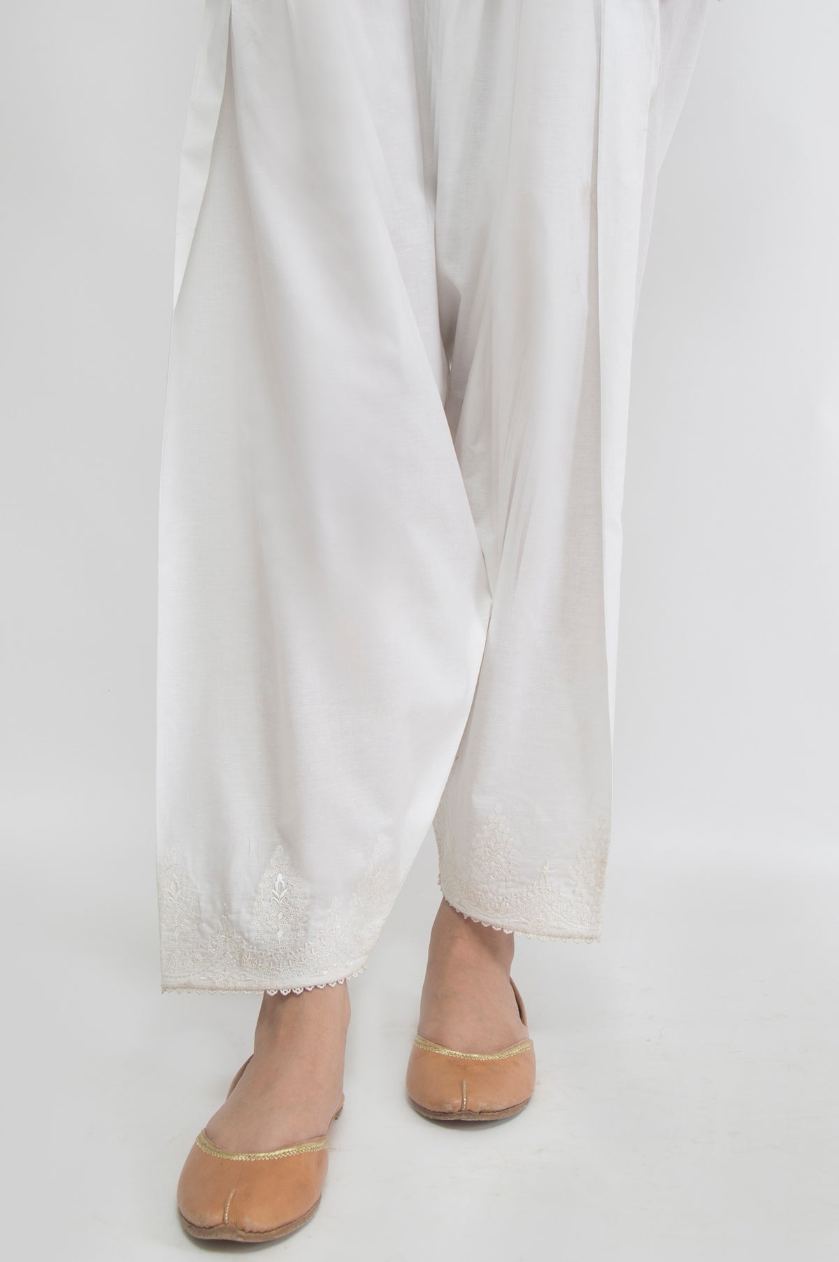 Embroidered Shalwar - White