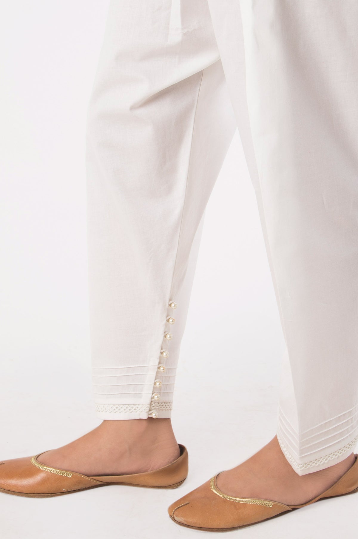 Embroidered Shalwar  - White