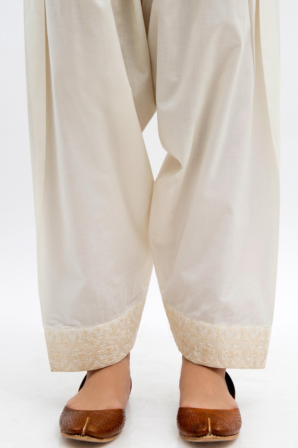 Embroidered Shalwar  - Off-White