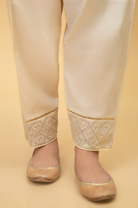 Embroidered Cambric Shalwar - Beige