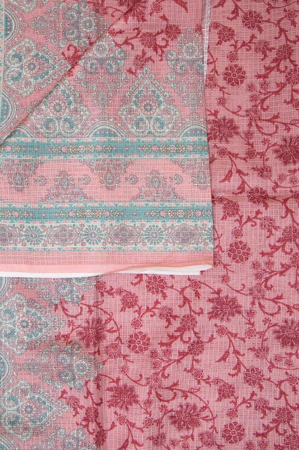 Printed Kotta Cotton Dupatta - Pink