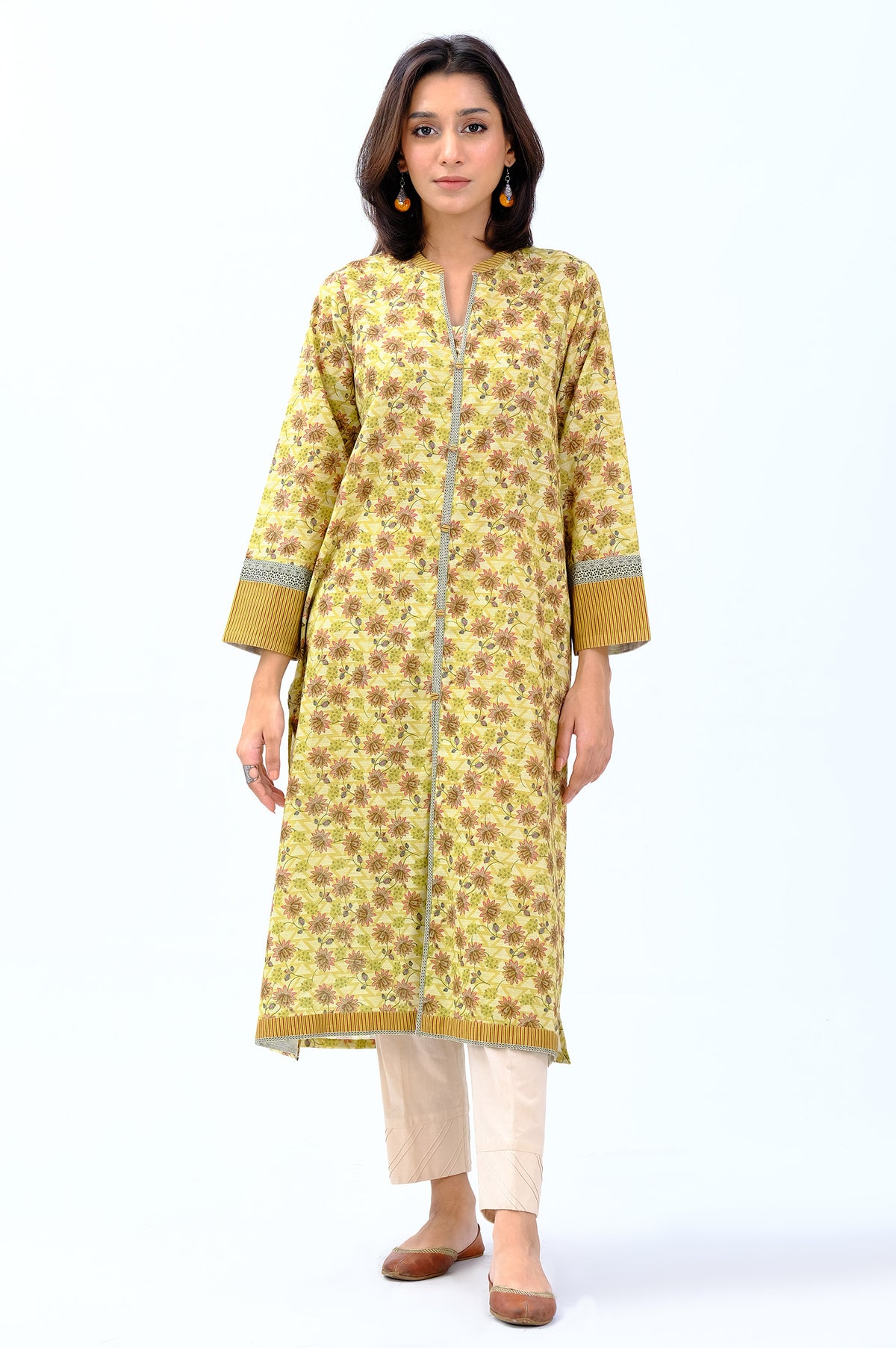 Unstitched 1 Piece Printed Khaddar Shirt