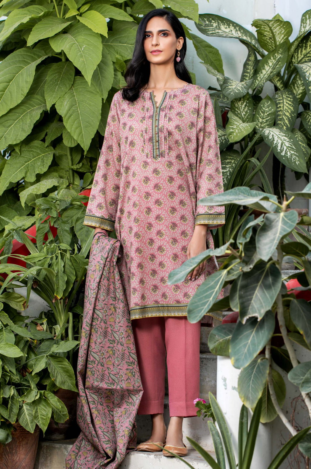 Unstitched 2 Piece Printed Karandi Suit