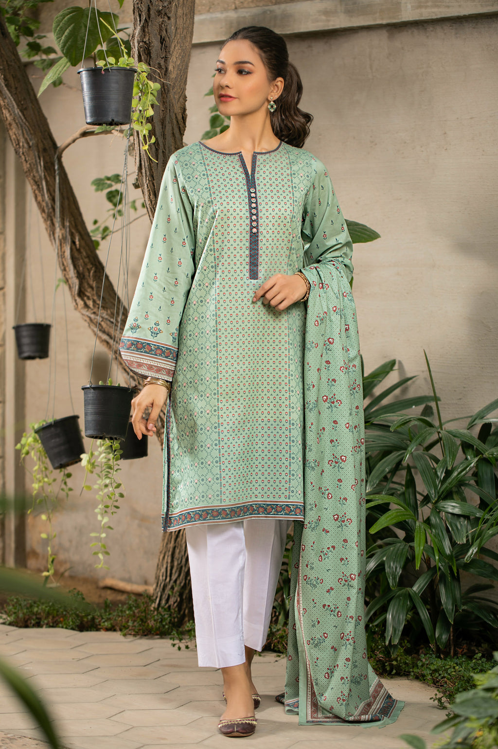 Unstitched 2 Piece Printed Cambric Suit