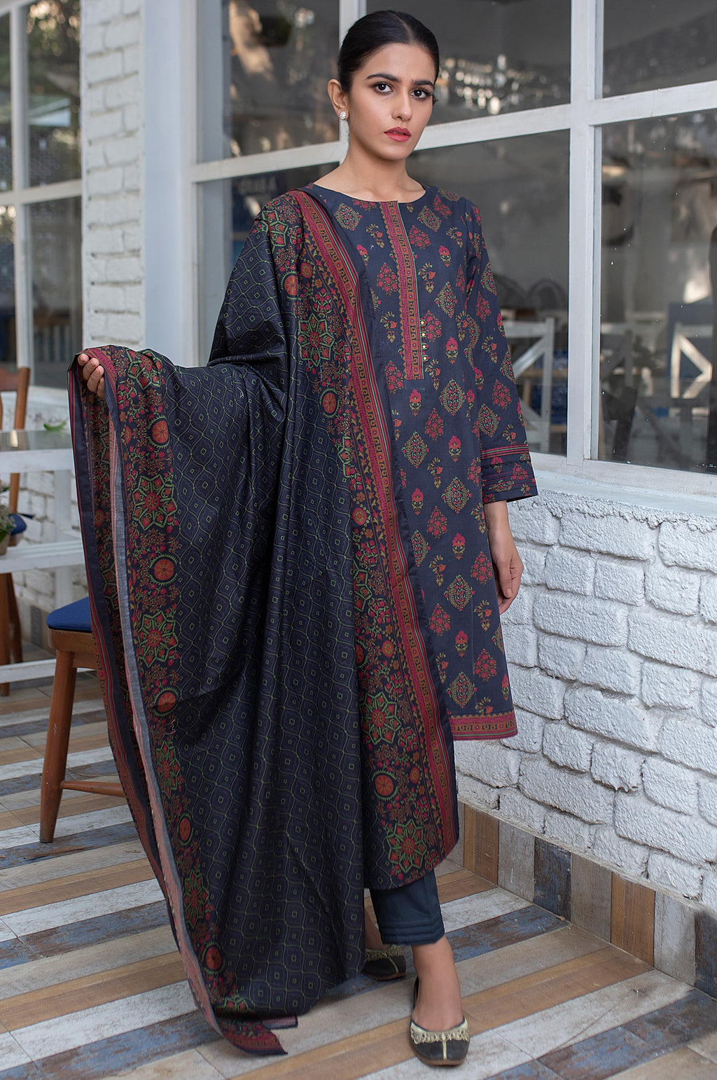 Unstitched 2 Piece Printed Cambric Suit