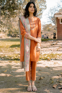 Unstitched 3 Piece Embroidered Slub Lawn Suit
