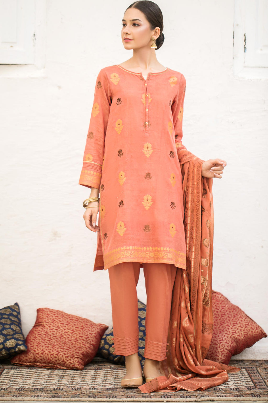 Unstitched 3 Piece Jacquard Suit