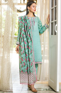 Unstitched 3 Piece Embroidered Slub Lawn Suit
