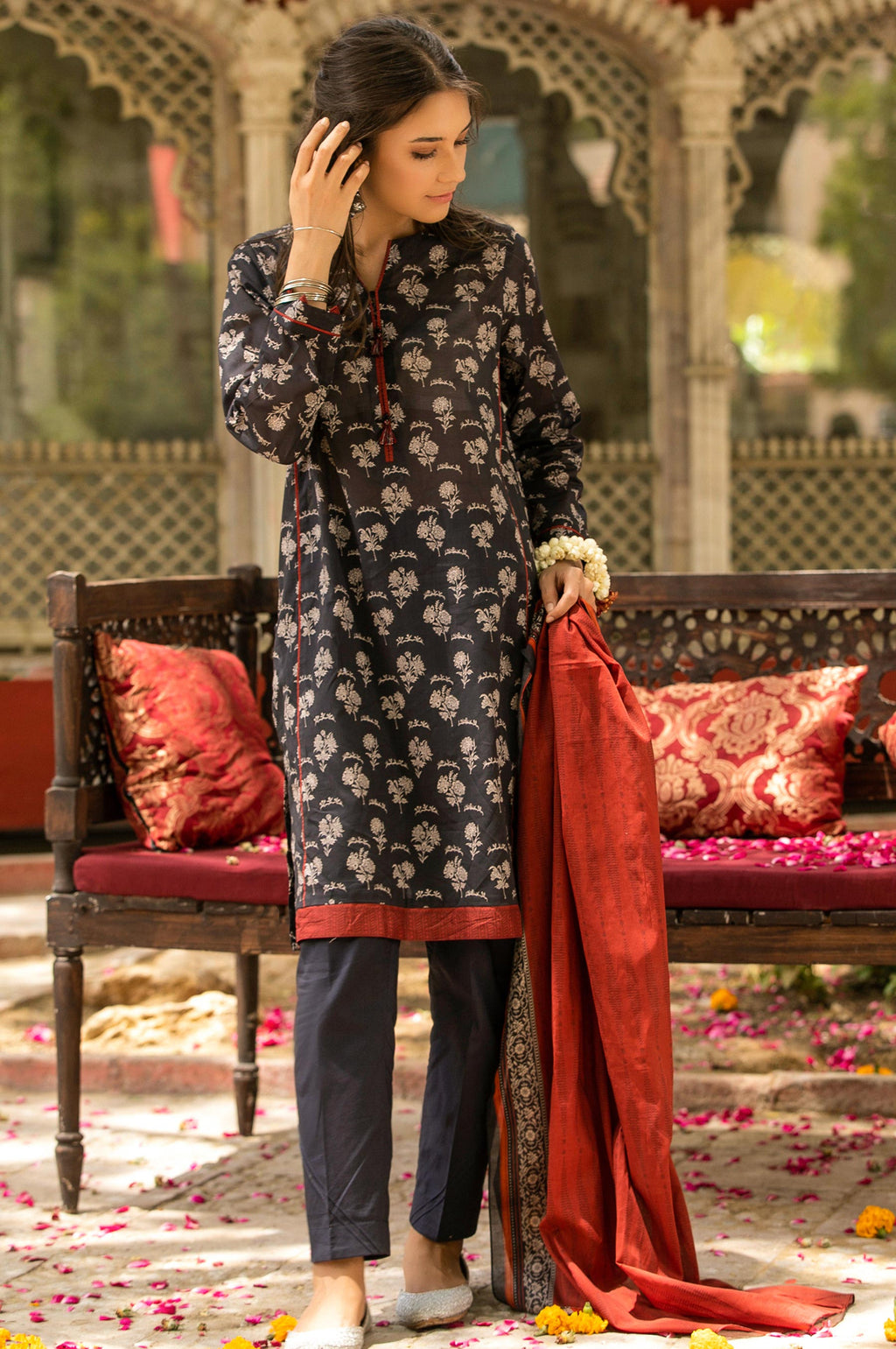 Unstitched 3 Piece Printed Lawn Suit