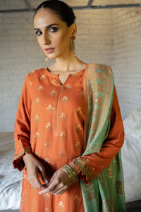 Unstitched 3 Piece Jacquard Suit with Jacquard Dupatta