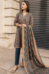 Unstitched 3 Piece Printed Lawn Suit with Printed Lawn Dupatta