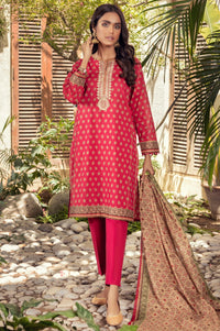 Unstitched 3 Piece Embroidered Slub Lawn Suit with Voile Slub Dupatta