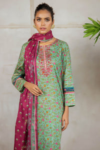 Unstitched 3 Piece Embroidered Slub Lawn Suit