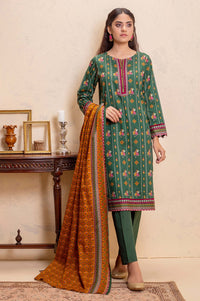 Unstitched 3 Piece Printed Khaddar Suit