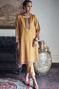 Unstitched 3 Piece Printed Karandi Suit