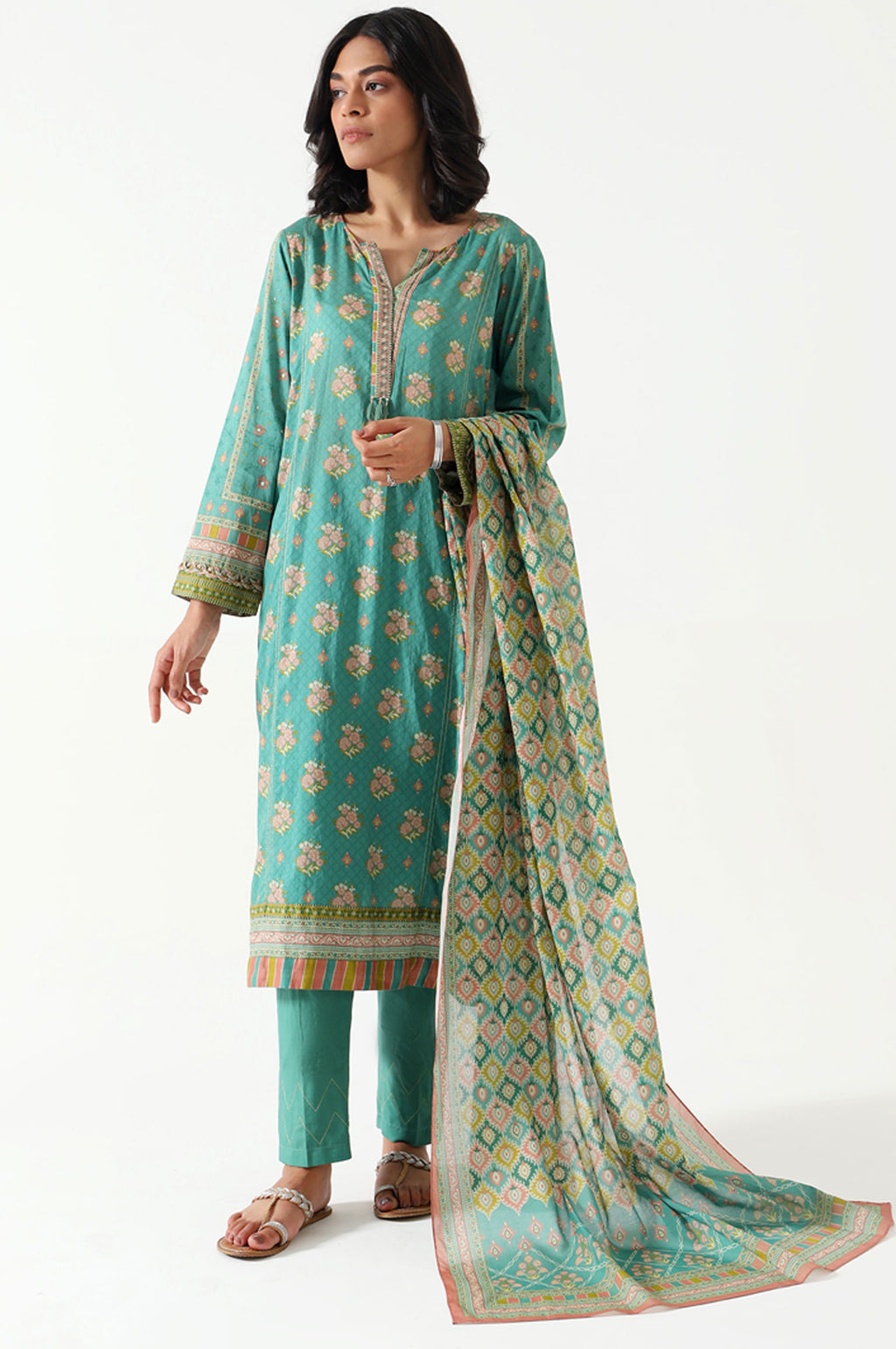 Unstitched 3 Piece Printed Lawn Suit
