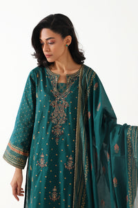 Stitched 3 Piece Gold & Colored Paste Lawn Suit