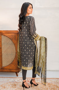 Stitched 3 Piece Embroidered Lawn with Chiffon Suit