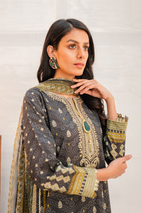 Stitched 3 Piece Embroidered Lawn with Chiffon Suit
