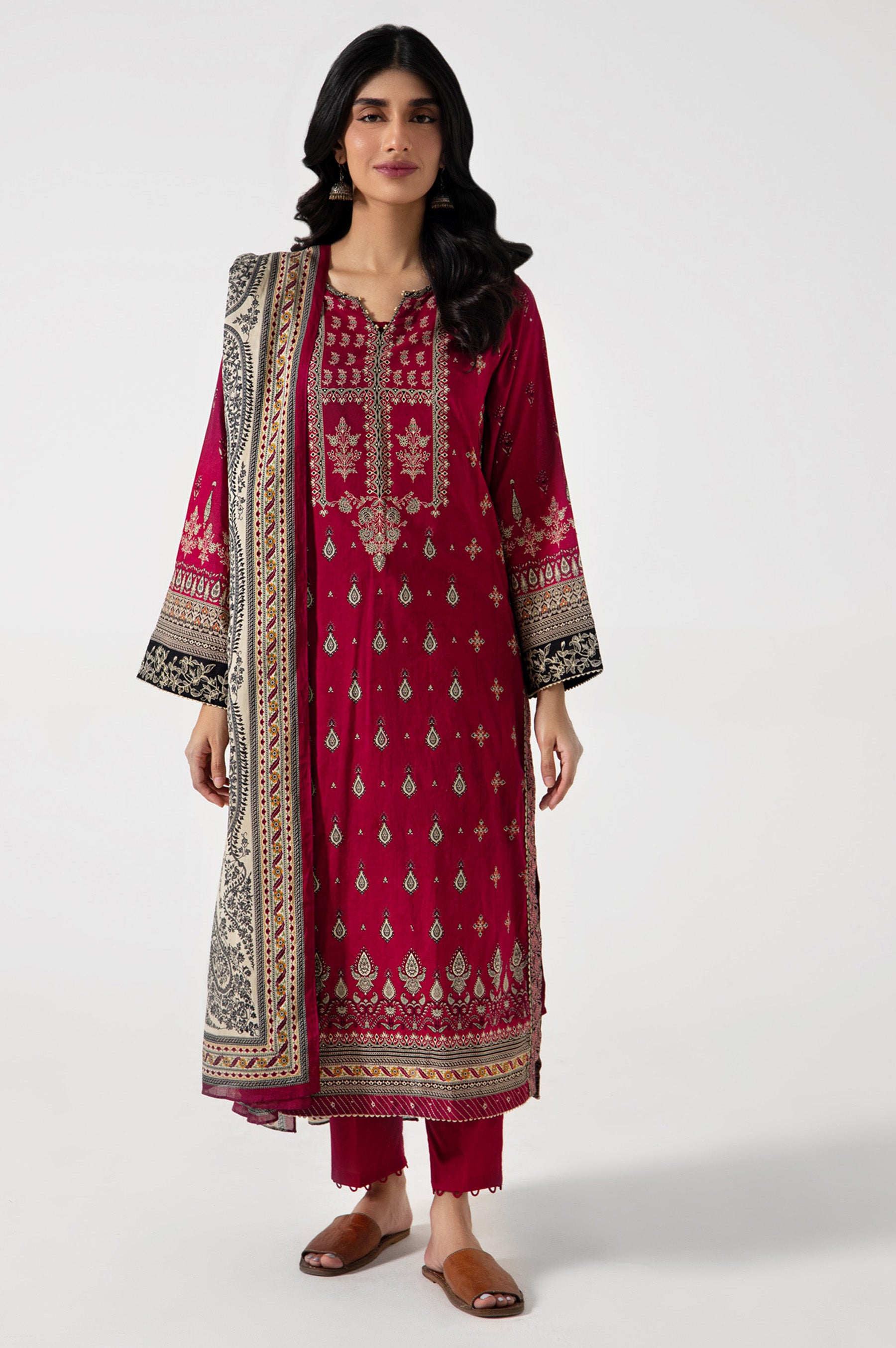 Unstitched 2 Piece Embroidered Lawn Suit – Zeenwoman