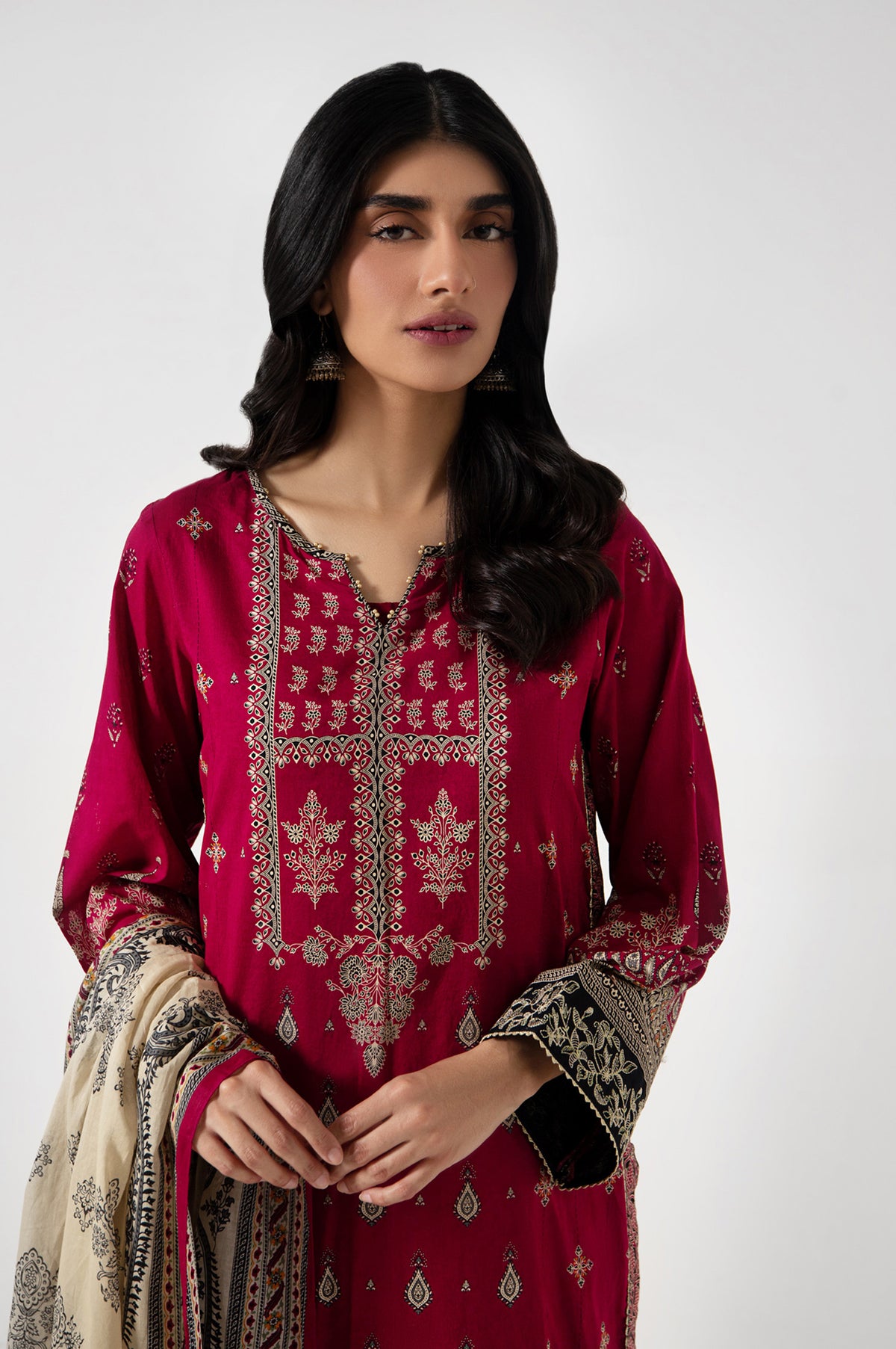 Stitched 3 Piece Embroidered Lawn Suit