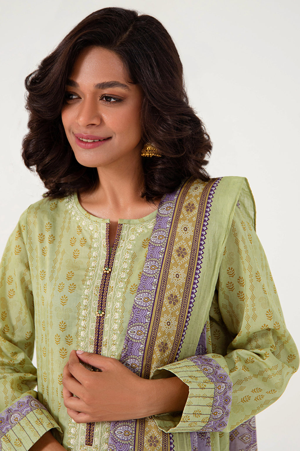 Stitched 3 Piece Embroidered Lawn Suit