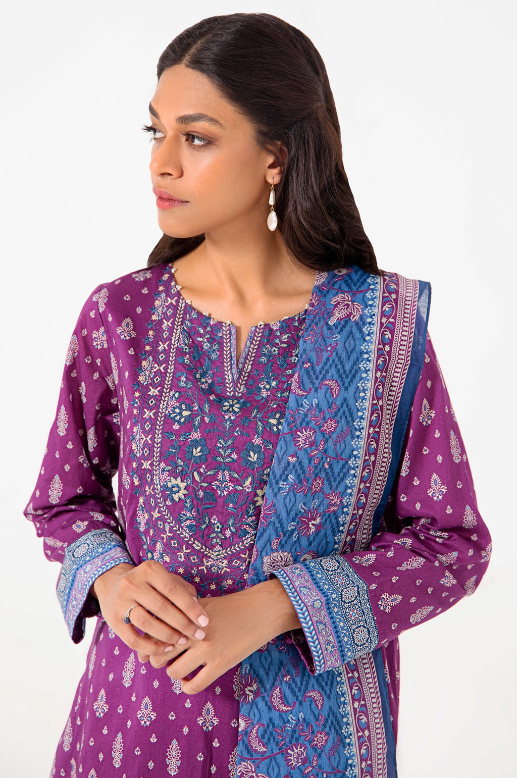 Unstitched 3 Piece Embroidered Lawn Suit