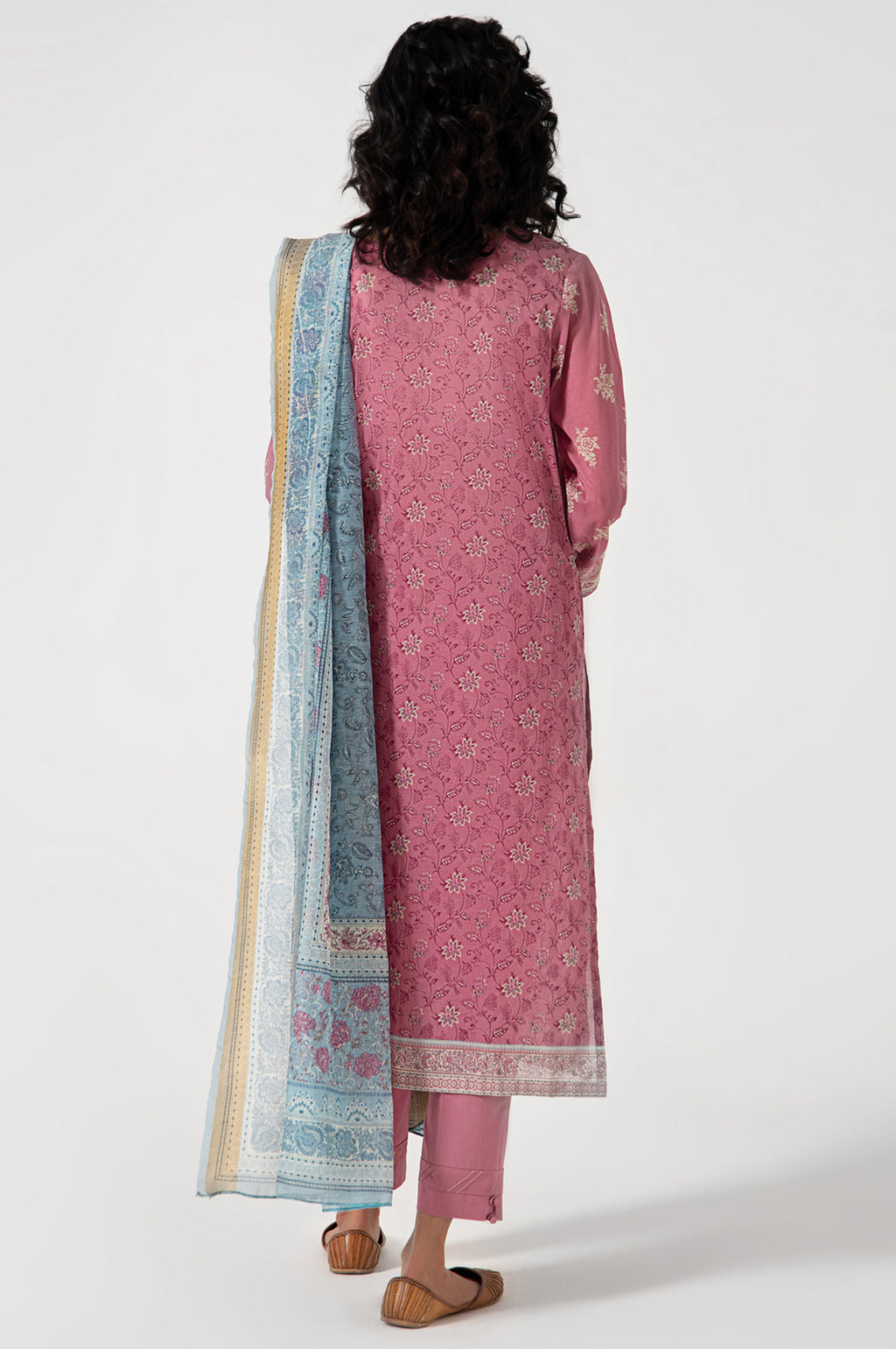 Stitched 3 Piece Embroidered Lawn with Zari Stripes Suit