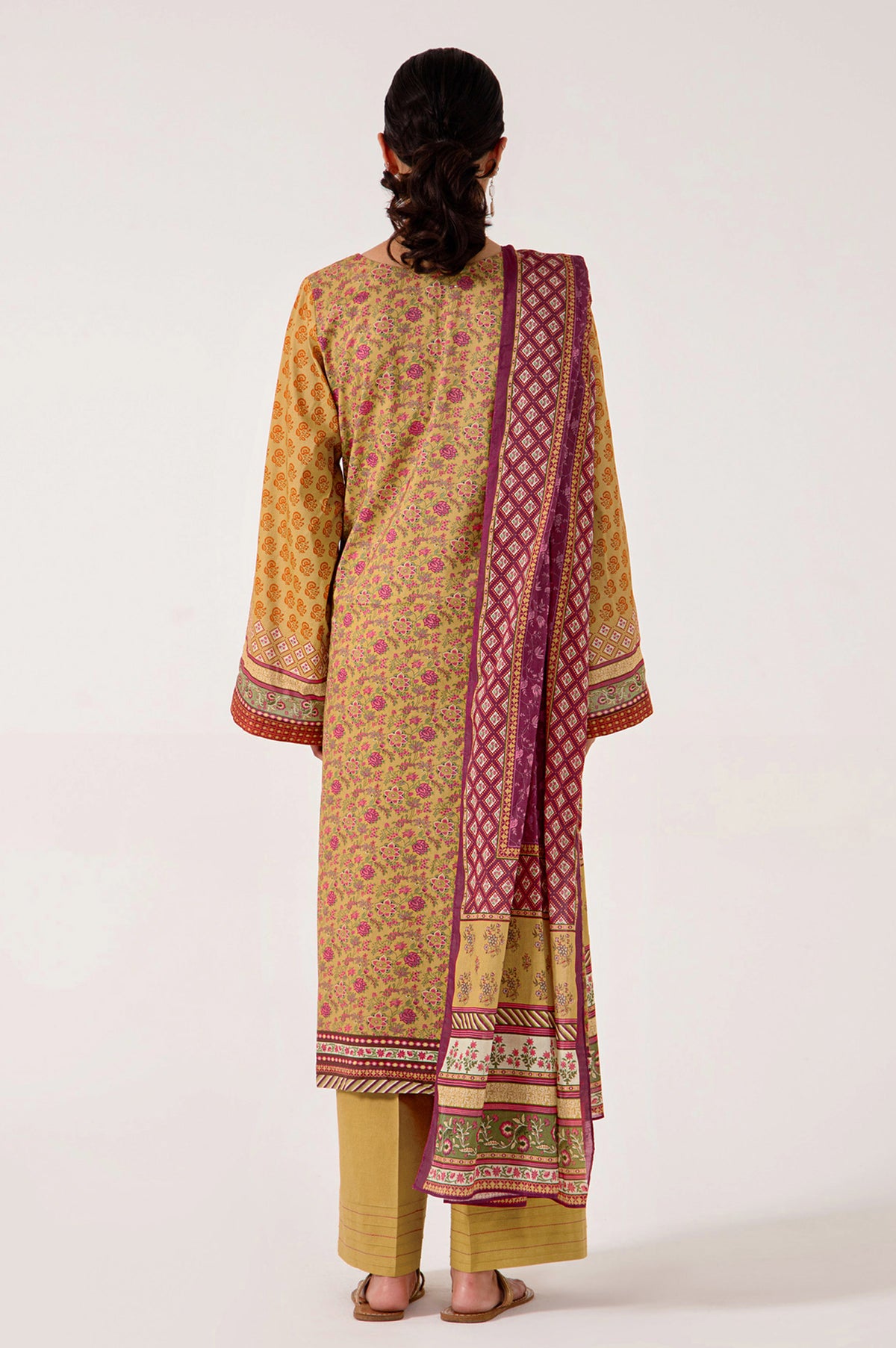 Stitched 3 Piece Embroidered Lawn with Cotton Net Suit