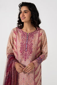 Stitched 3 Piece Embroidered Lawn with Chiffon Suit