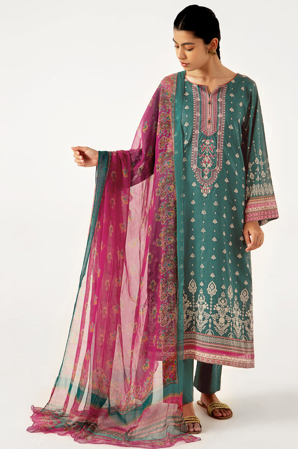 Stitched 2 Piece Embroidered Lawn Suit