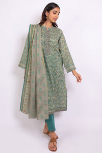 Stitched 3 Piece Printed Karandi Suit