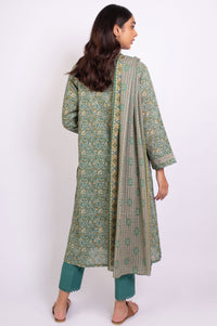 Stitched 3 Piece Printed Karandi Suit