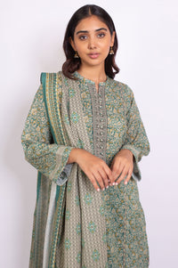 Stitched 3 Piece Printed Karandi Suit