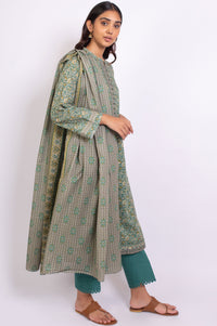 Stitched 3 Piece Printed Karandi Suit