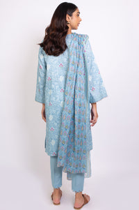 Stitched 3 Piece Printed Doria Linen Viscose Suit