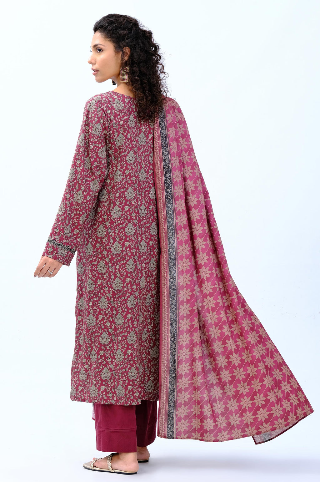 Stitched 3 Piece Printed Doria Linen Viscose Suit