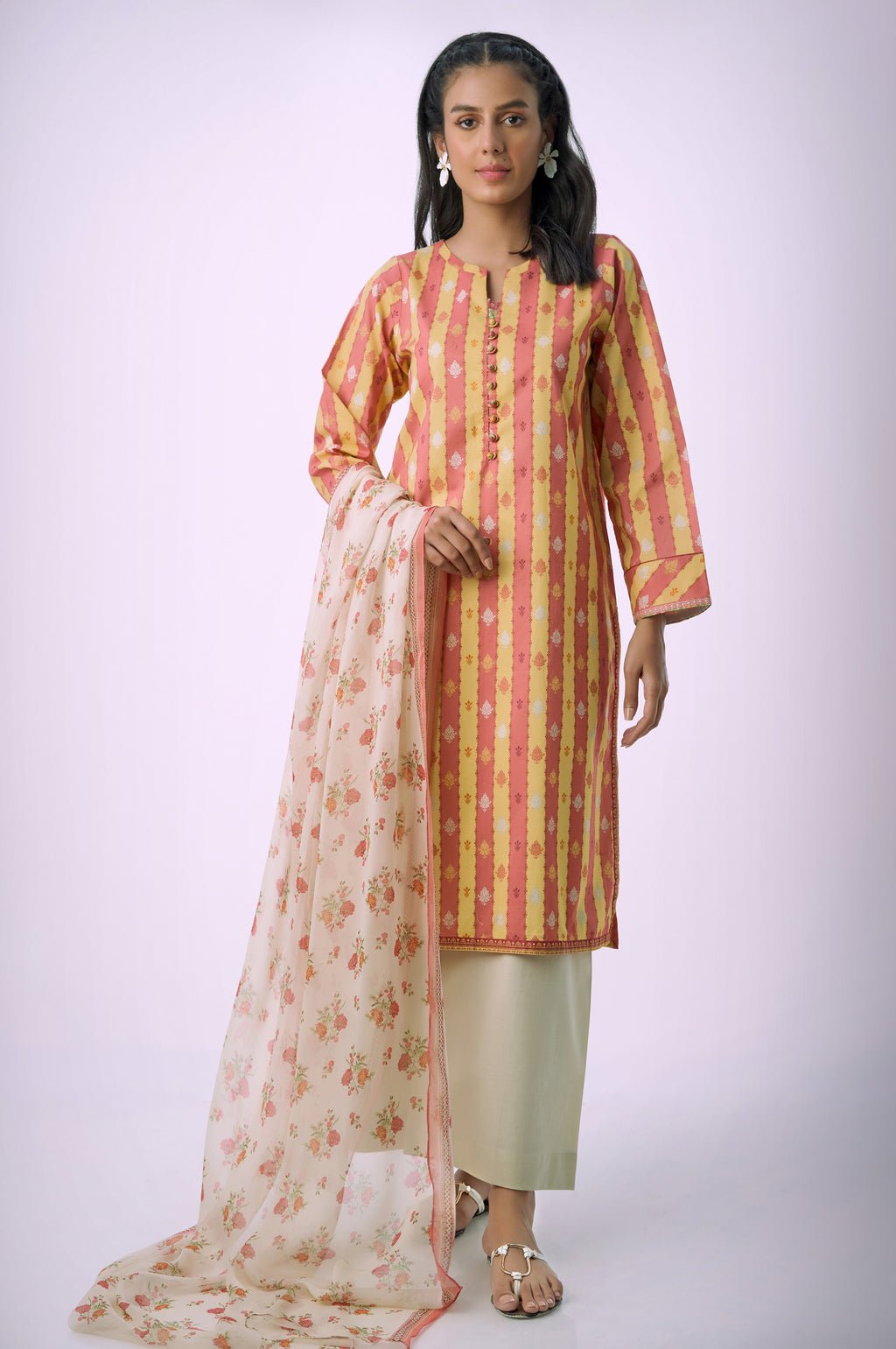 Stitched 3 Piece Printed Lawn
