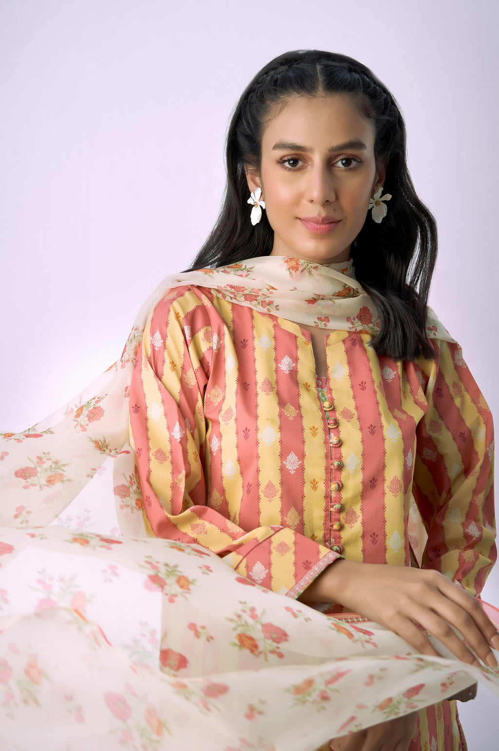 Stitched 3 Piece Printed Lawn