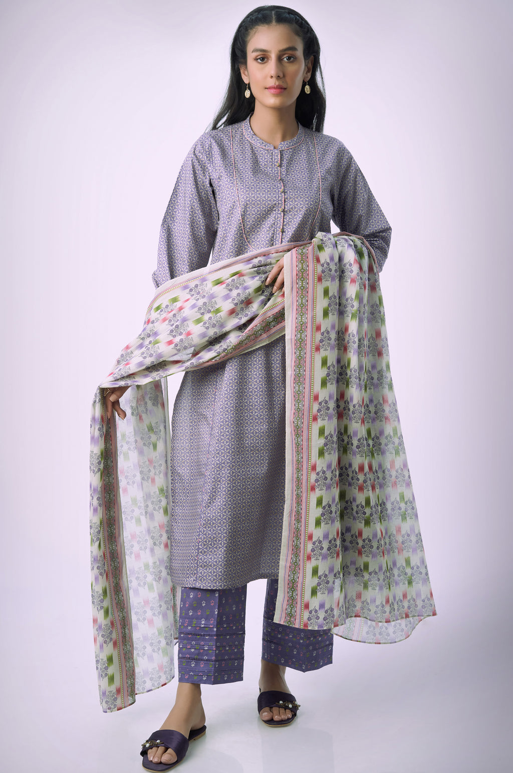 Unstitched 3 Piece Printed Lawn Suit