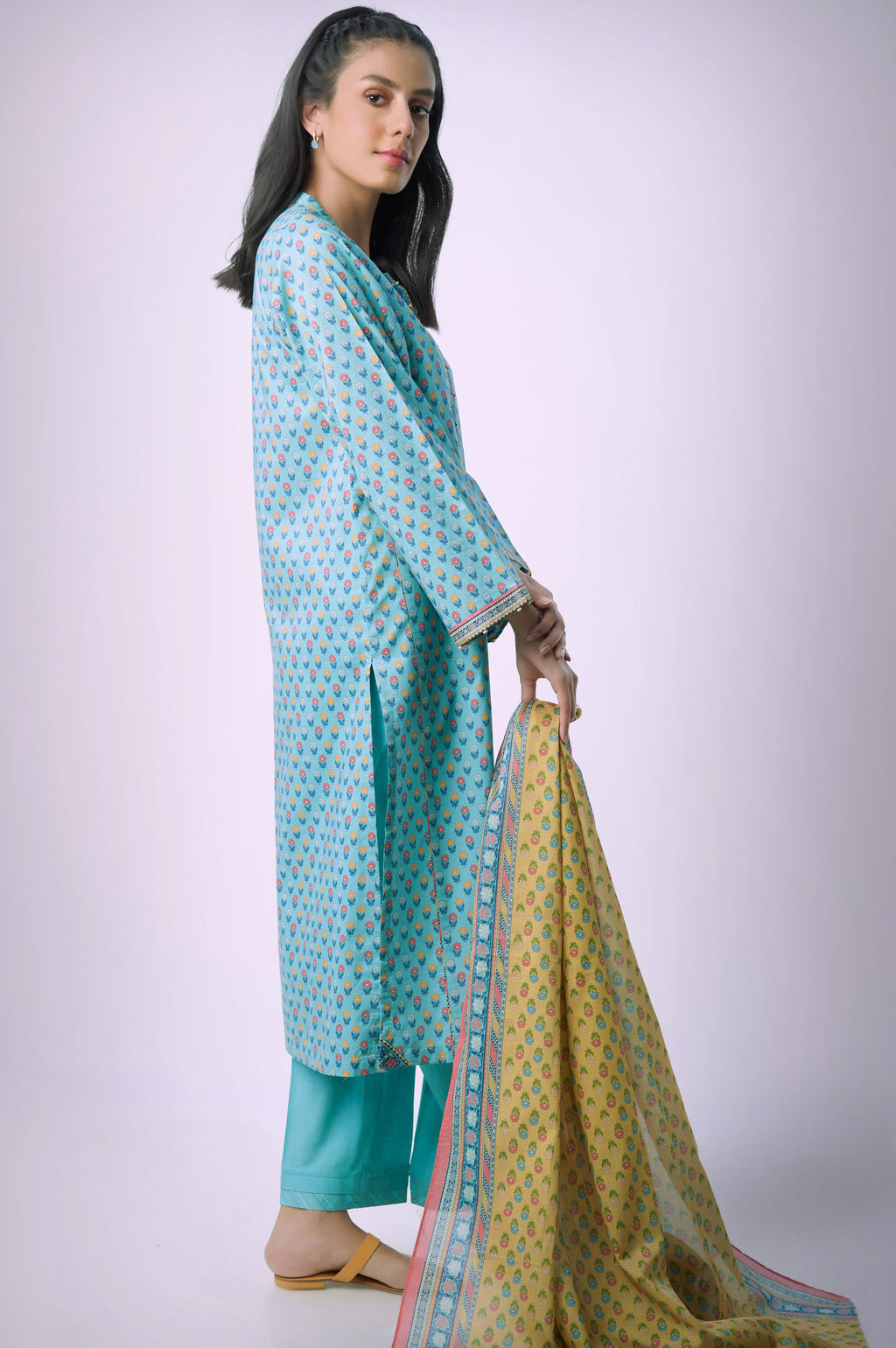 Stitched 3 Piece Printed Lawn