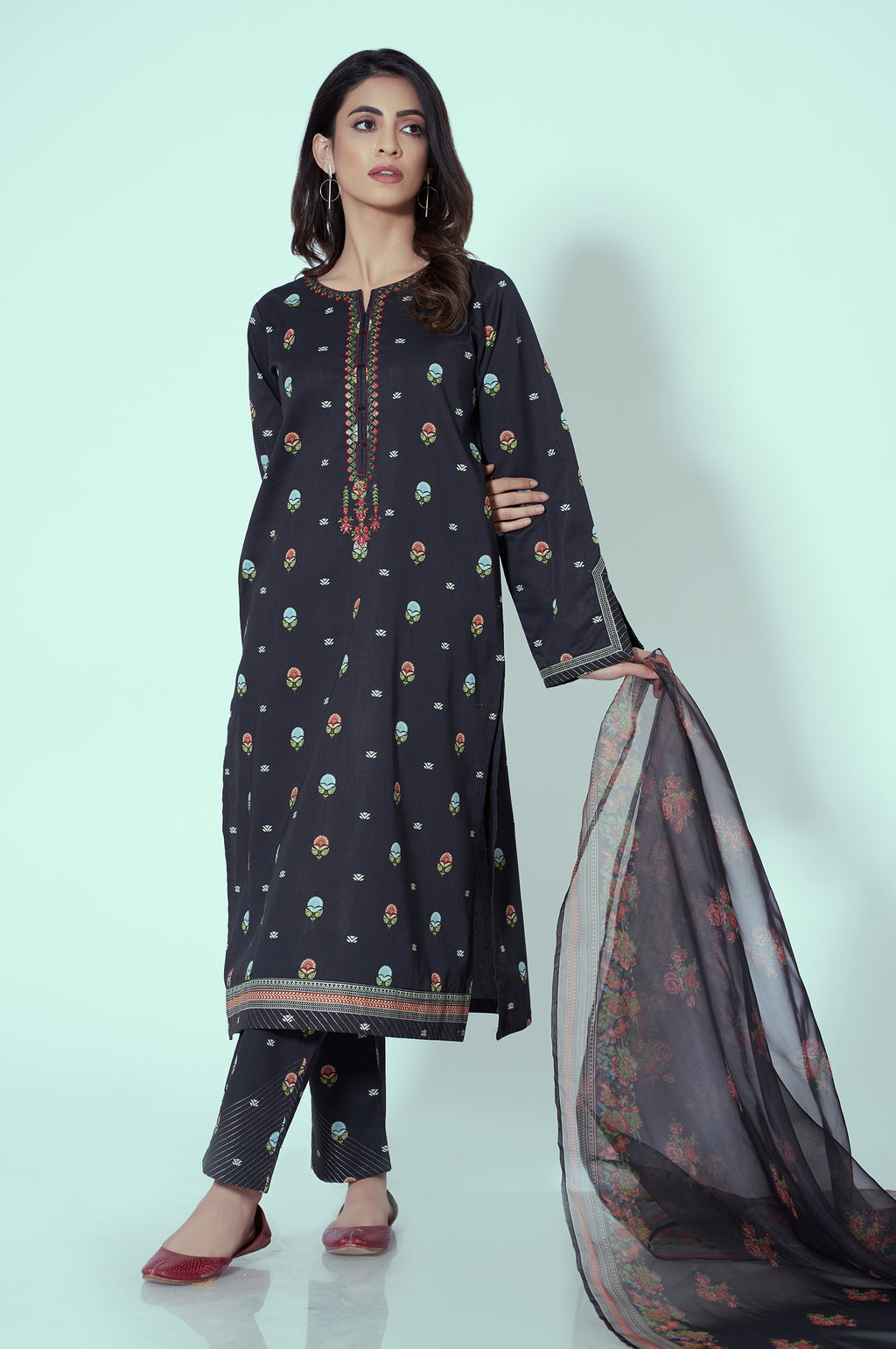 Unstitched 3 Piece Printed Lawn Suit